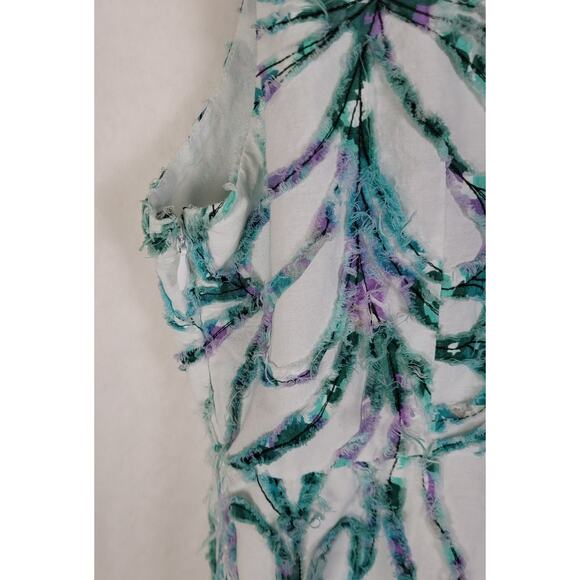 Soho Chick blue and purple textured floral vneck sleeveless artsy dress Size med - Picture 10 of 12